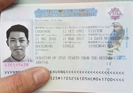Thủ tục xin visa du lịch Đài Loan